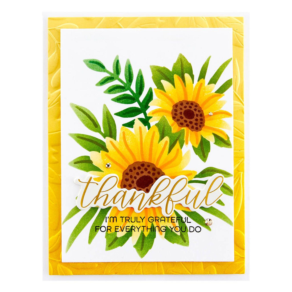 stn-071 Spellbinders Layered Sunflower Stencil thankful 