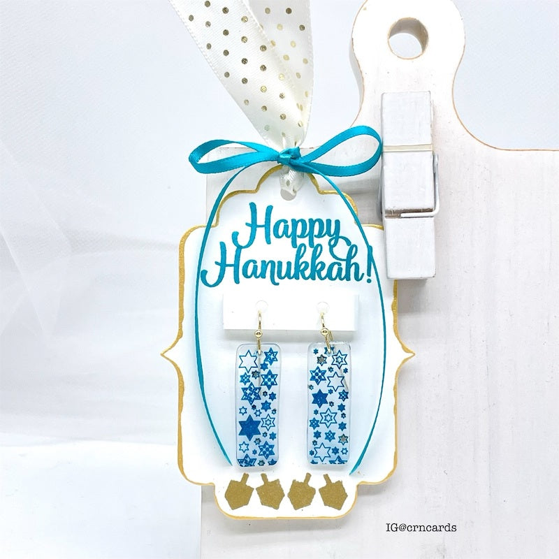 Simon Says Clear Stamps 8 Nights sss302799c All The Joy Hanukkah Earrings