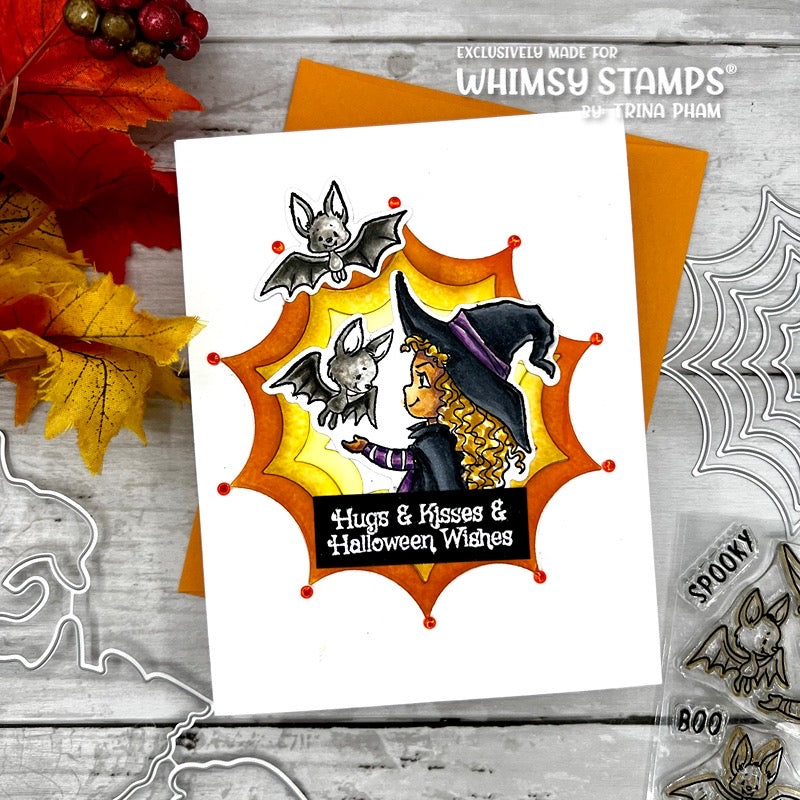 Whimsy Stamps Halloween Night Outline Dies wsd213 orange