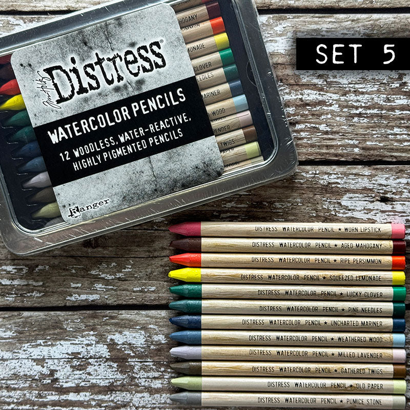 Tim Holtz Distress Watercolor Pencils Sets 4, 5, 6 Bundle Ranger Set 5 Detailed View