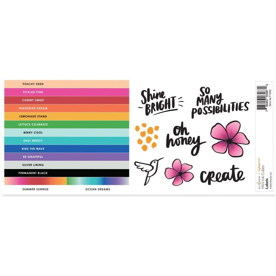 Altenew Mini Ink Cubes Label Set 2023 Amy Tangerine Collection alt7982