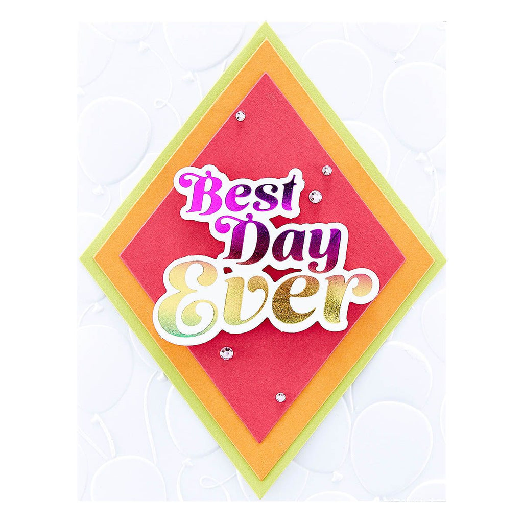 GLP-385 Spellbinders Glimmering Best Day Hot Foil Plate and Die Set Best Day