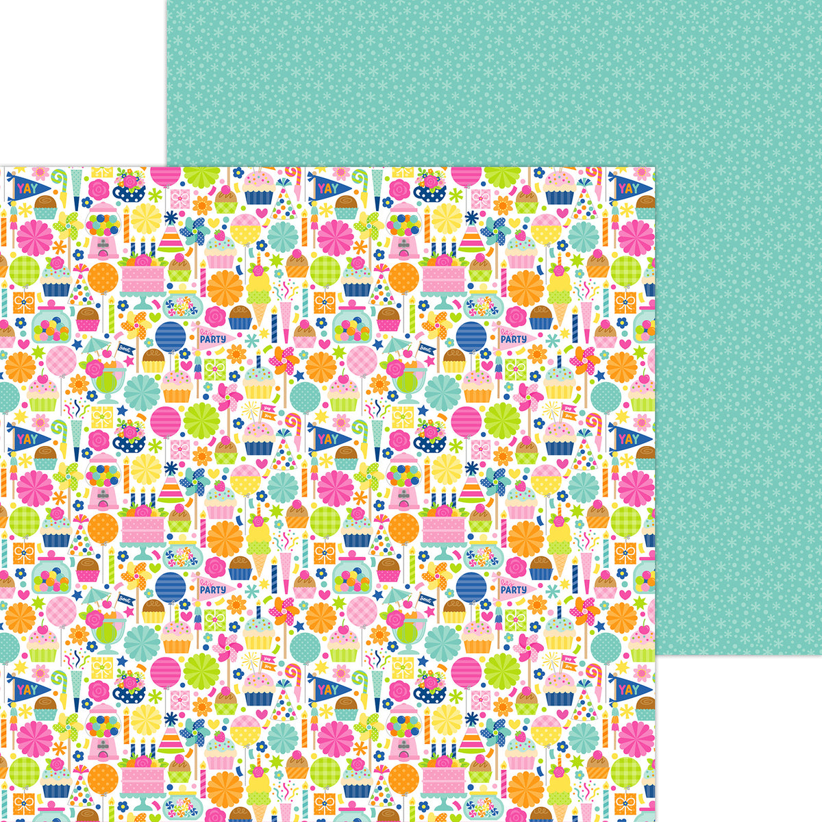 12x12 inch double sided sheet included in 12 inch paper pack