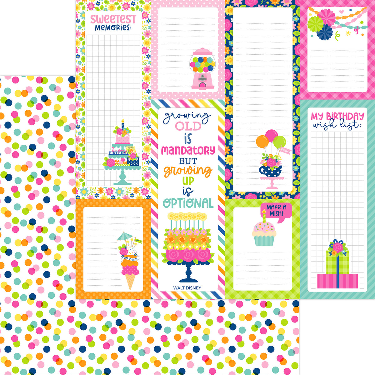 12x12 inch double sided sheet included in 12 inch paper pack