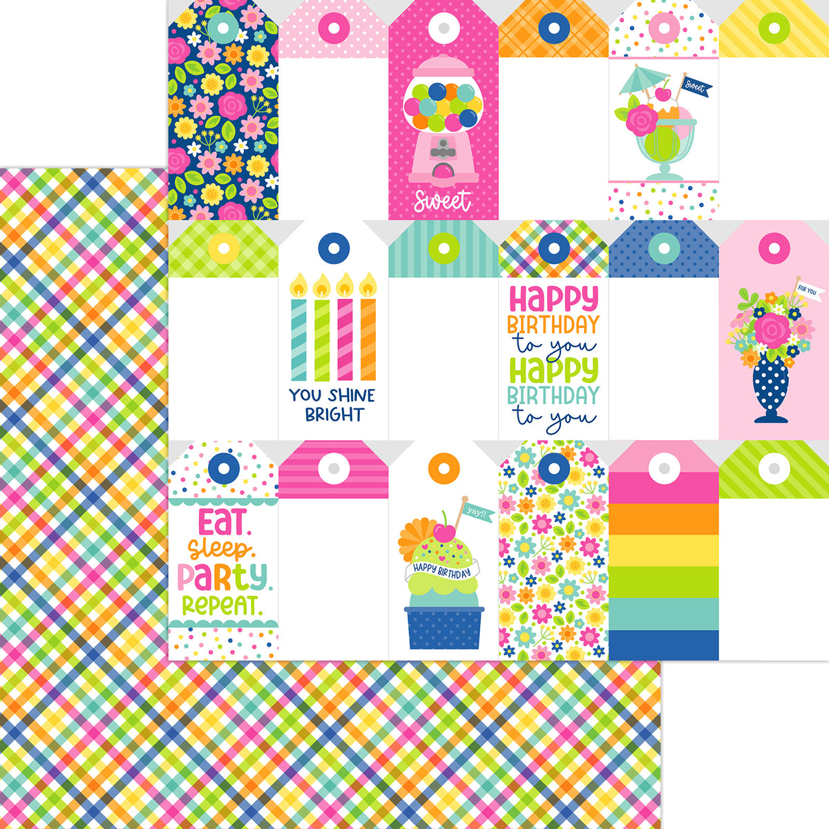 12x12 inch double sided sheet included in 12 inch paper pack