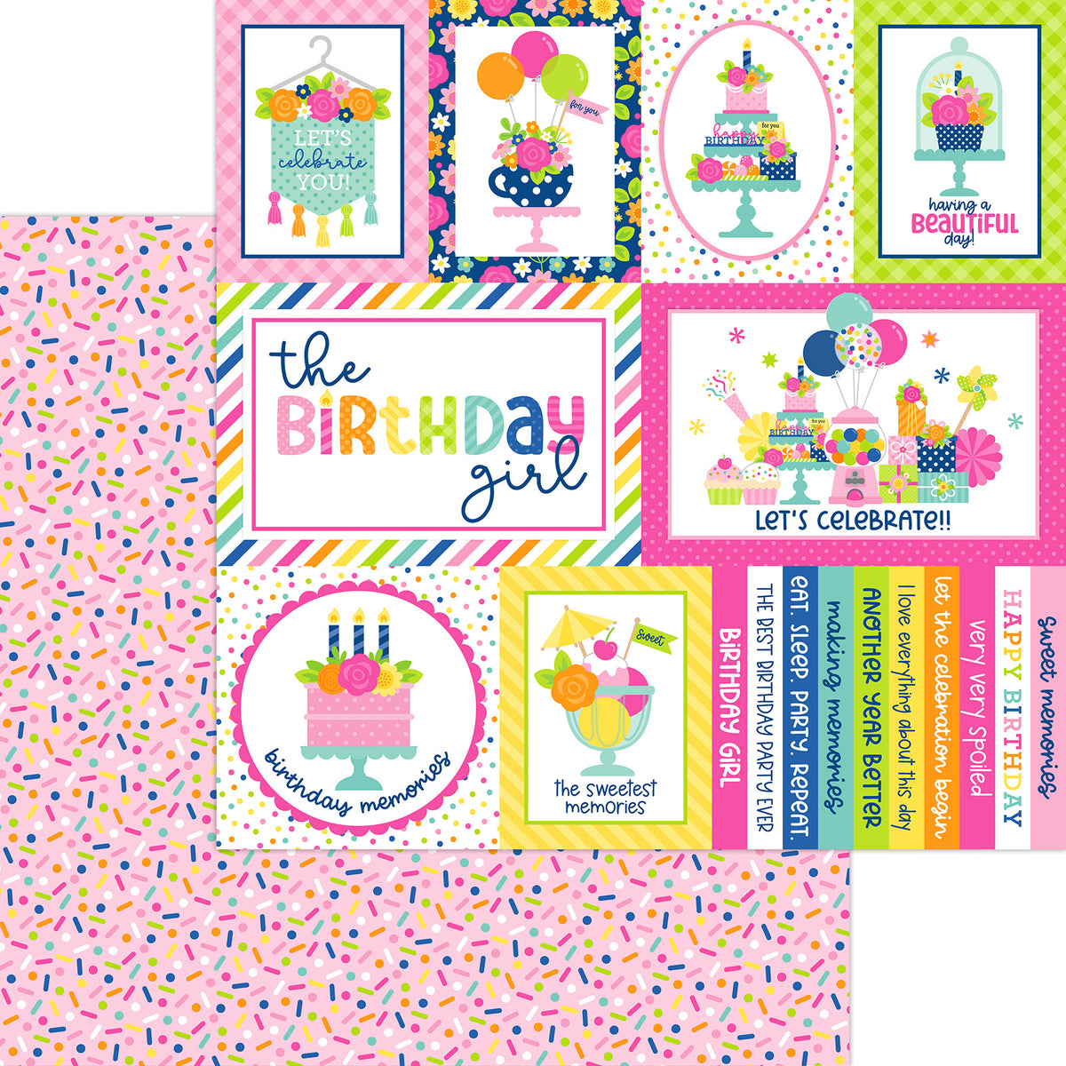 12x12 inch double sided sheet included in 12 inch paper pack