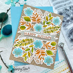 Honey Bee Fall Leaves 3D Embossing Folder hbef-009 Bountiful Bounty Card | color-code:ALT01