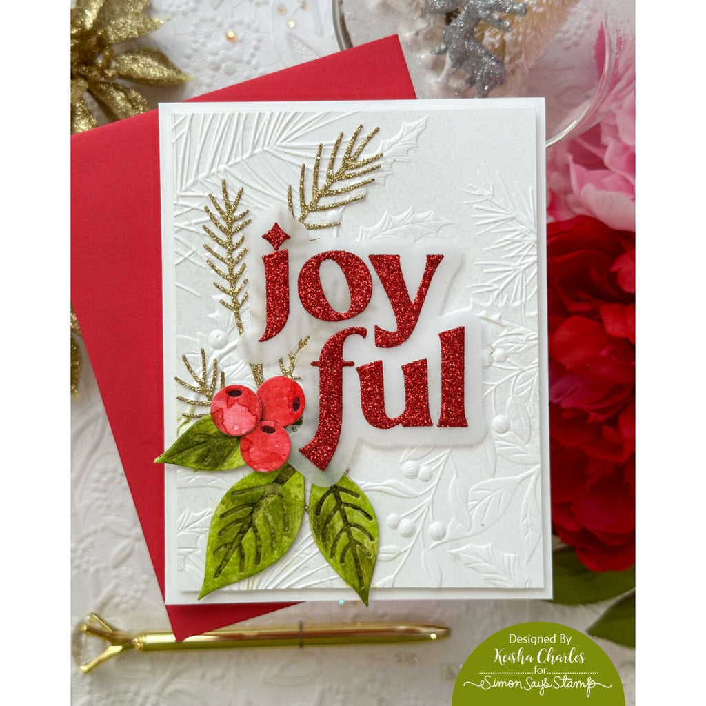 Tim Holtz Distress Reinker Aged Mahogany Ranger TIM21520 Joyful Sparkle Holiday Card | color-code:ALT04