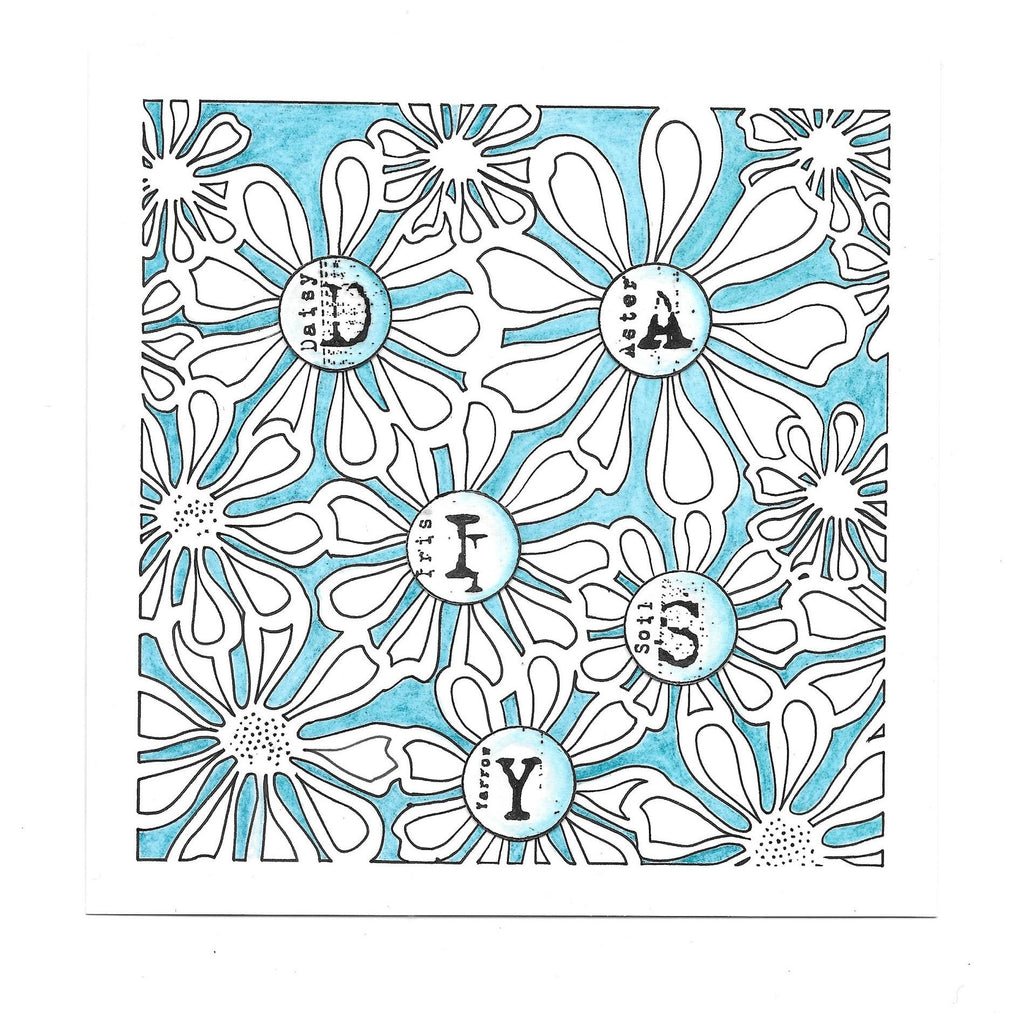 AALL & Create Garden She Wrote A5 Clear Stamp Set 926 flower abc card