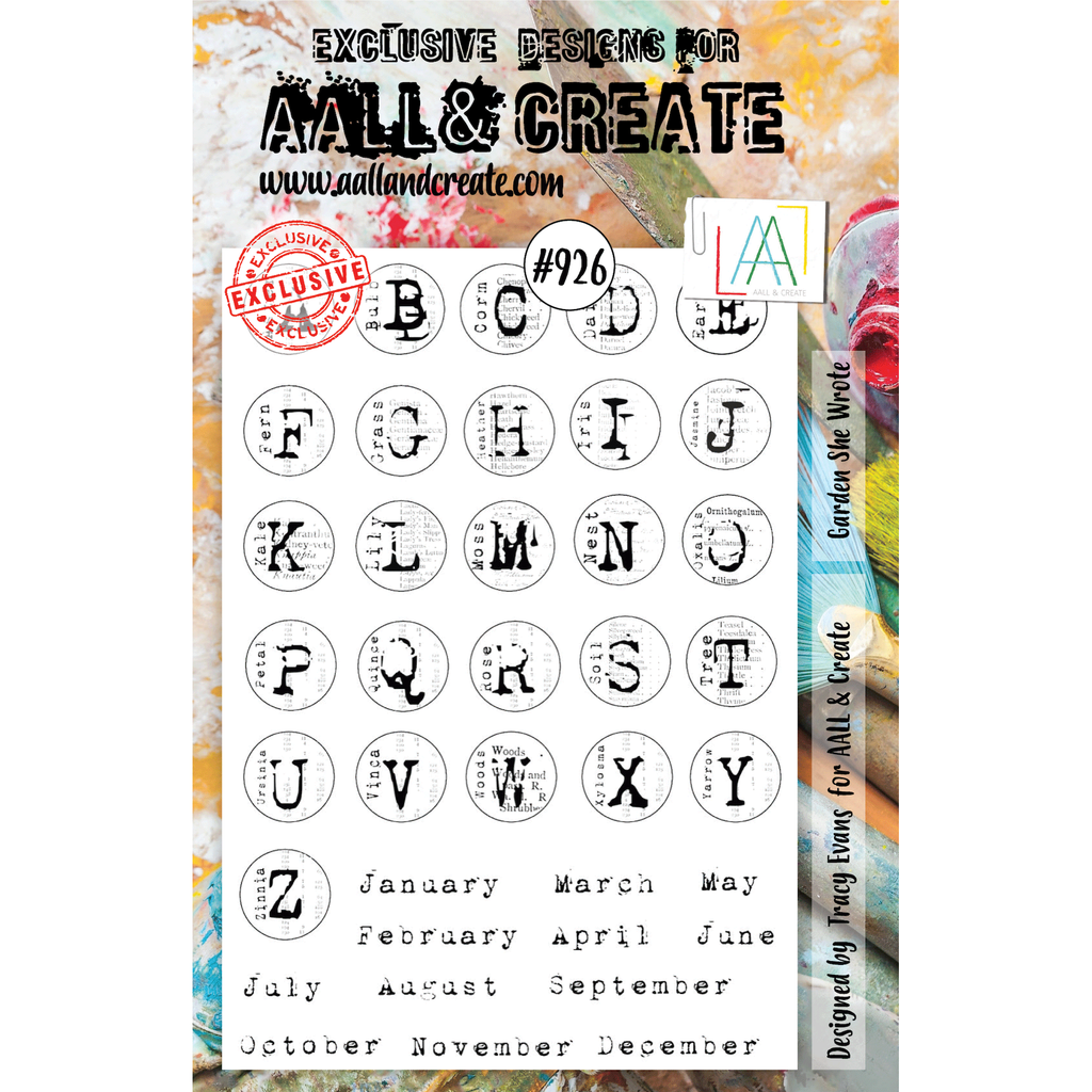AALL & Create Garden She Wrote A5 Clear Stamp Set 926