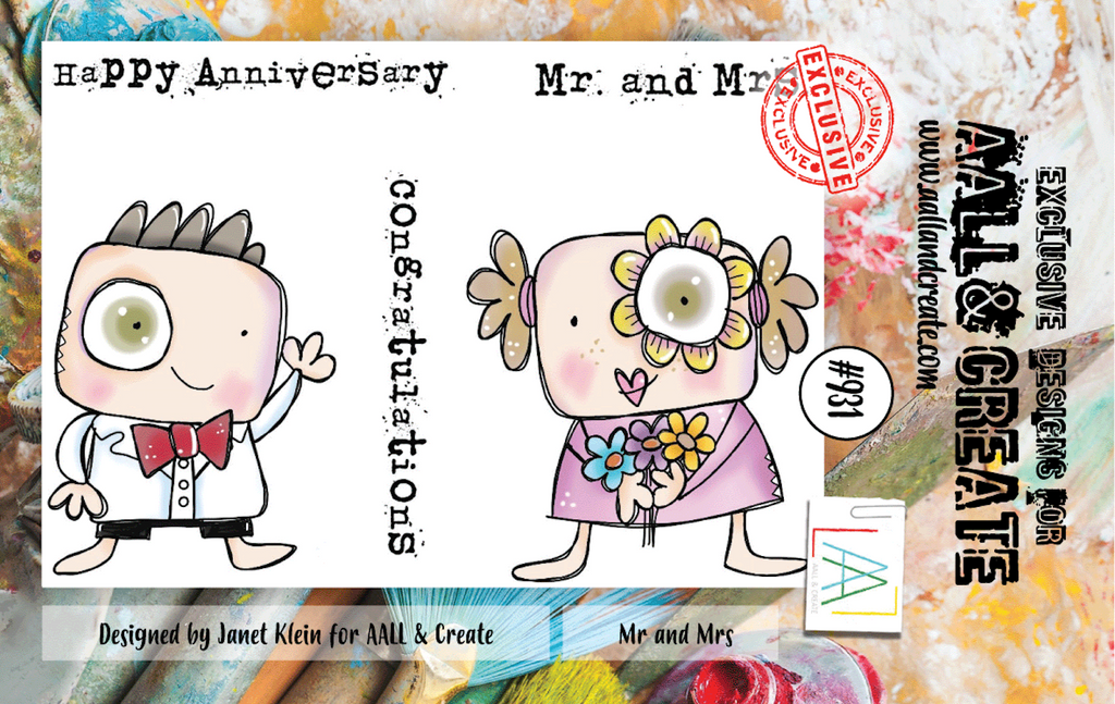 AALL & Create Mr & Mrs A7 Clear Stamp Set 931