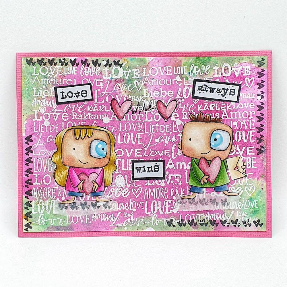 AALL & Create Amour A7 Clear Stamp 939 love wins card