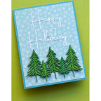 Memory Box Happy Holidays Streamlined Script Dies 94758 snowflakes