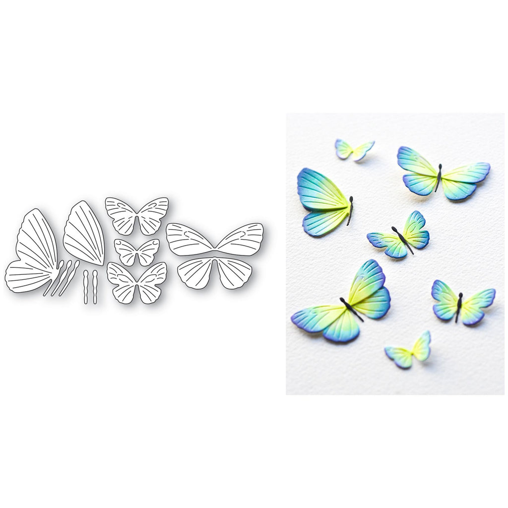 Memory Box Exquisite Butterflies Dies 94771 blue butterfly