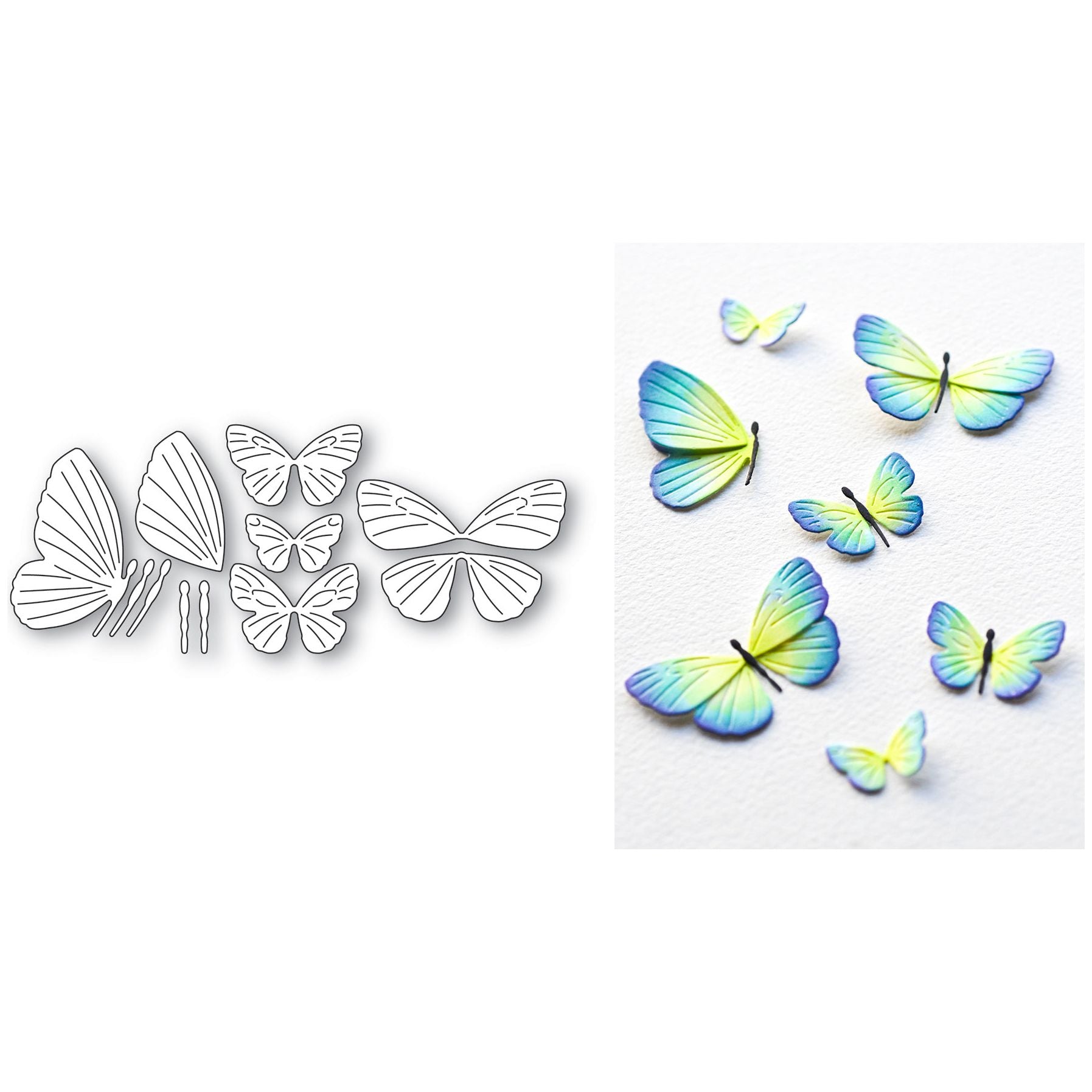 Memory Box Exquisite Butterflies Dies 94771 blue butterfly