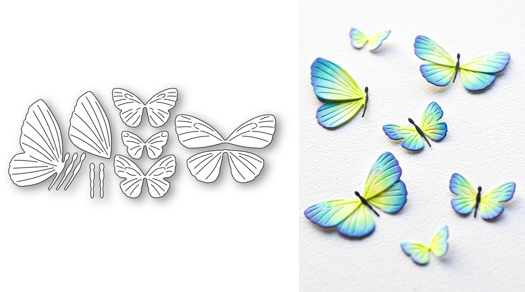 Memory Box Exquisite Butterflies Dies 94771 blue butterfly