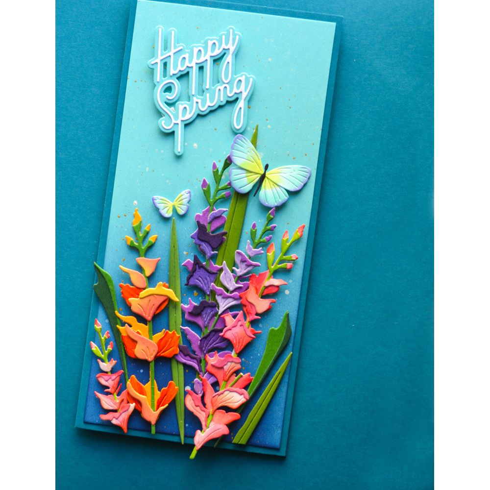 Memory Box Fanciful Gladiola Stem Dies 94791 happy spring