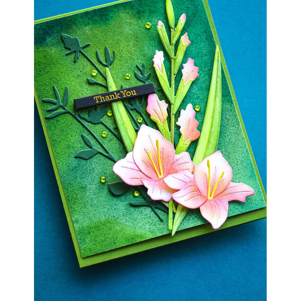 Memory Box Budding Gladiola Stem Dies 94792 thank you