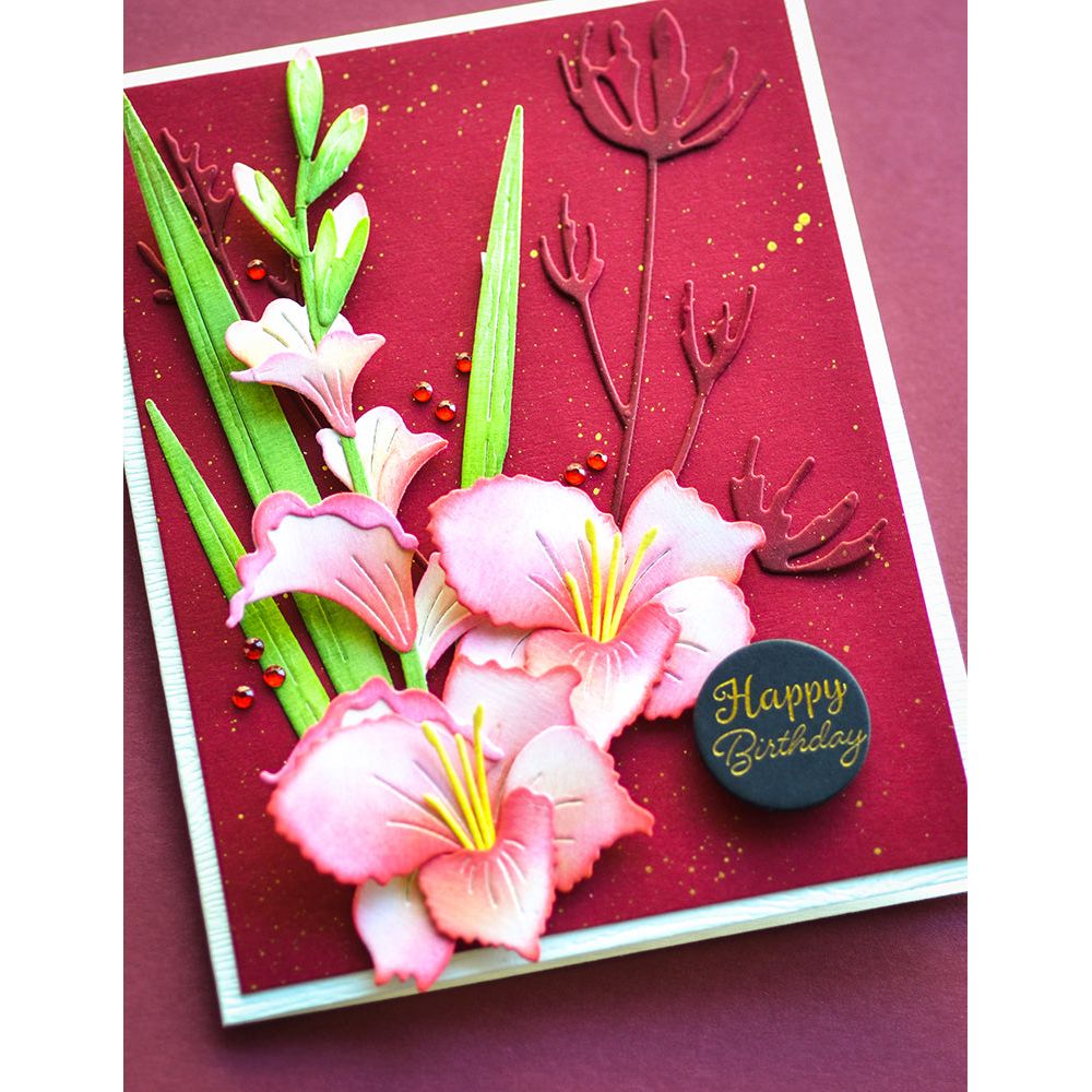 Memory Box Gladiola Blossom and Leaves Dies 94795 birthday