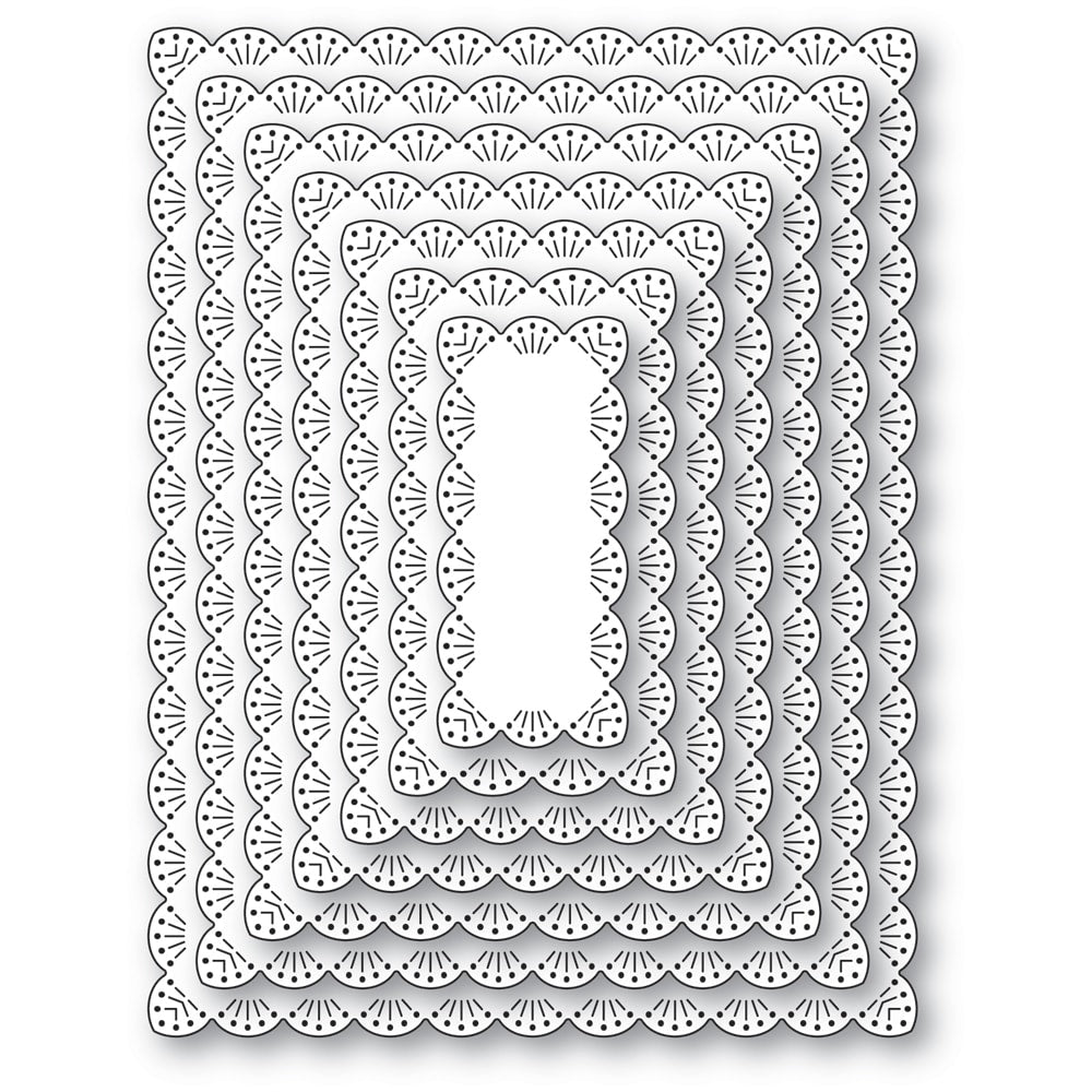 Memory Box Fan Stitch Scalloped Frames Dies 94907