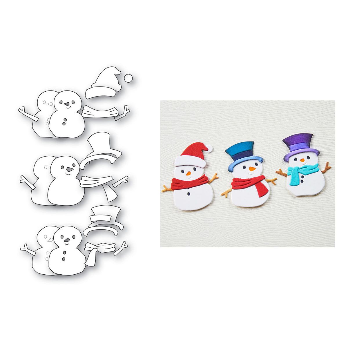 Memory Box Stylish Snowmen Trio Dies 94918
