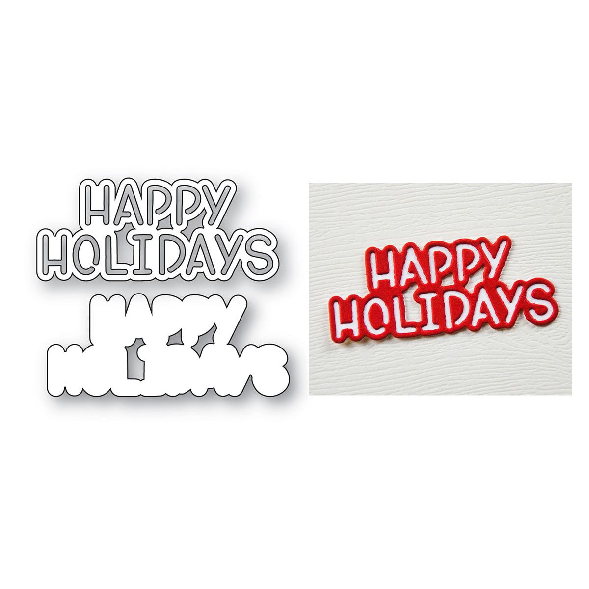 Memory Box Happy Holidays Marker Script Dies 94927