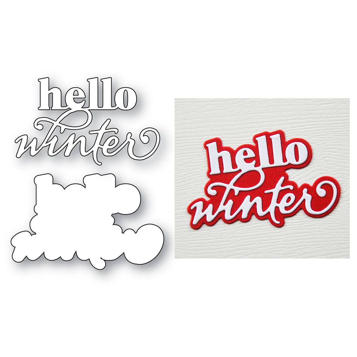 Memory Box Hello Winter Stylish Script Dies 94929