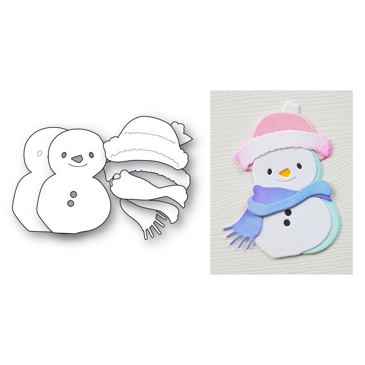 Memory Box Cute Bundled Snowman Dies 94934