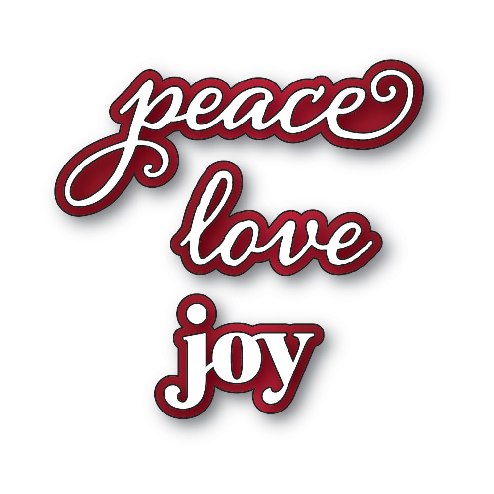 Memory Box Peace Love Joy Stylish Script Dies 94938