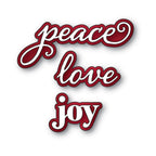 Memory Box Peace Love Joy Stylish Script Dies 94938