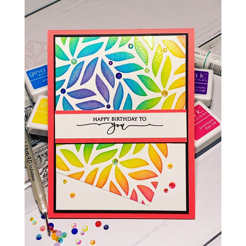 Gina K Designs THICK BRUSH Stencil 0985 birthday