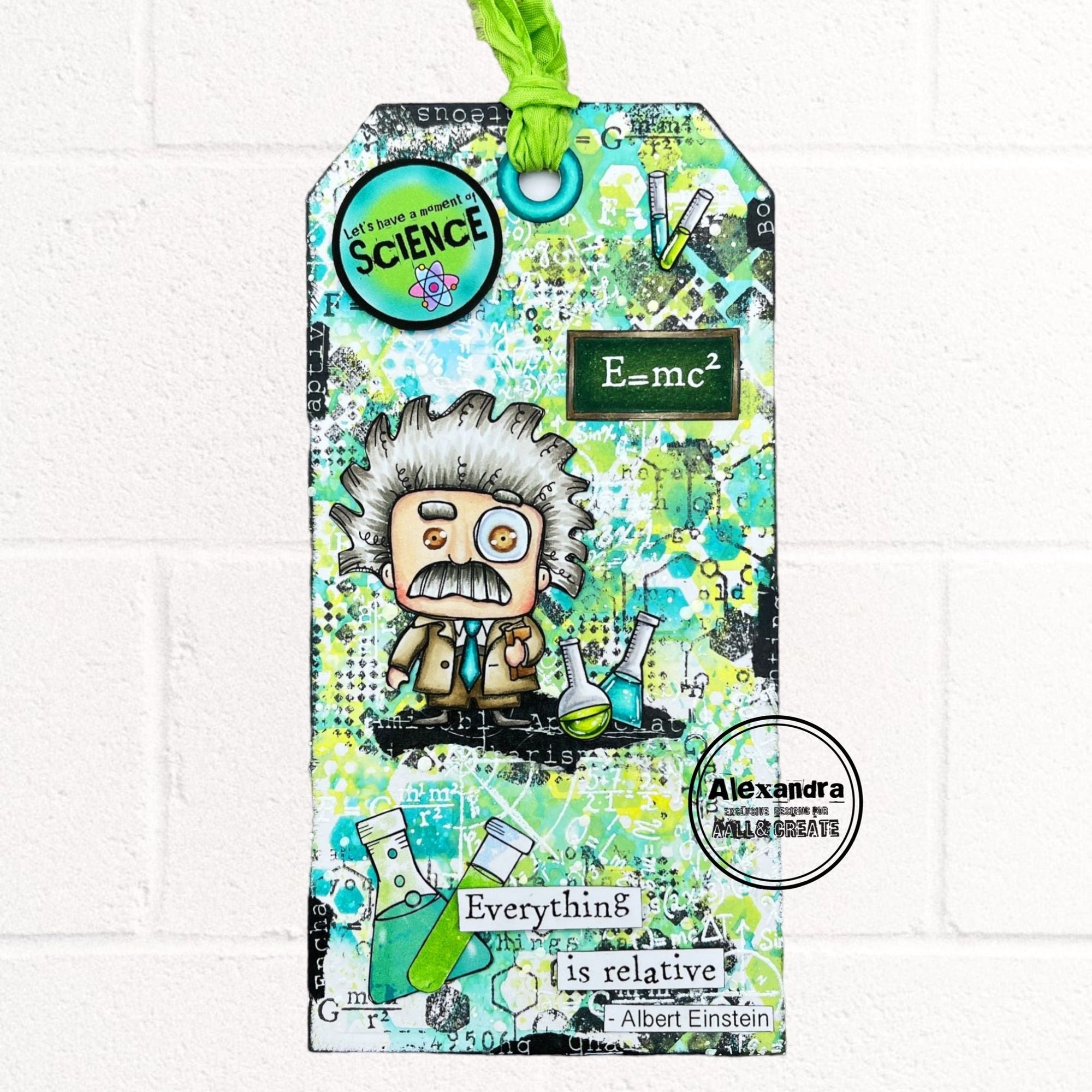 AALL & Create Albert Einstein A7 Clear Stamps aall958 science tag
