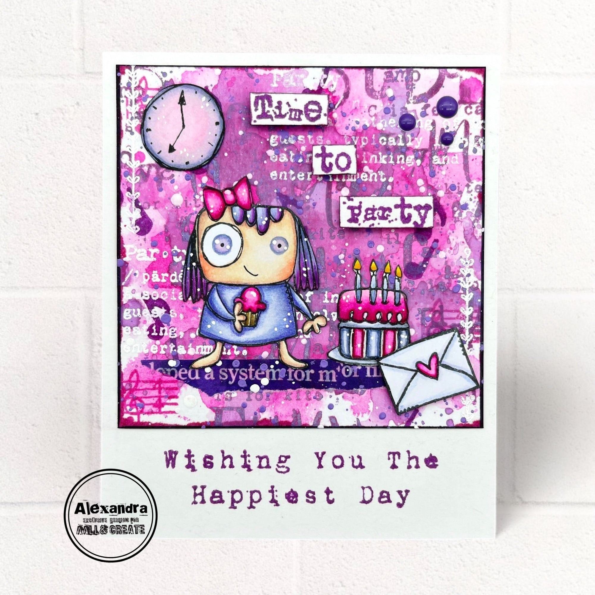 AALL & Create Time To Party A7 Clear Stamps 967 polaroid