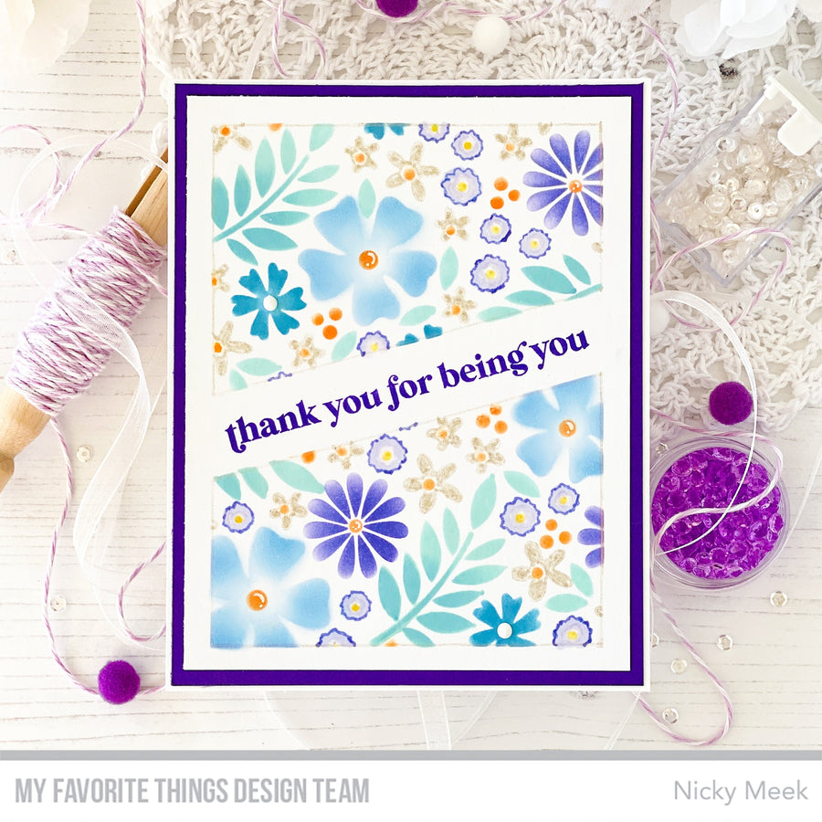 My Favorite Things Diagonal Center Strip Smart Mask Stencil st195 Thank You For Being You | color-code:alt1