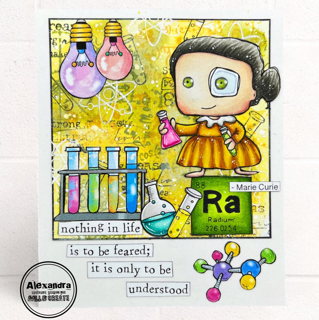 AALL & Create Equations A7 Clear Stamp aall973 marie curie
