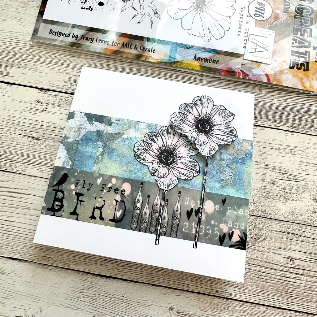 AALL & Create Anemone A6 Clear Stamps aall980 fly free card