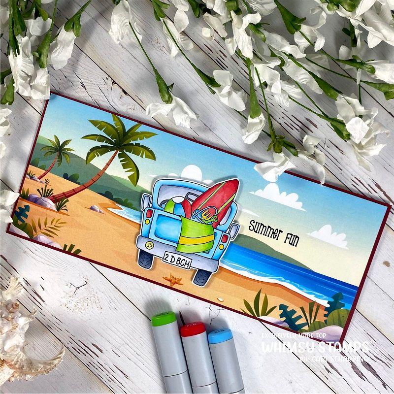 Whimsy Stamps Just Beachy 8.5 x 3.5 inch Slimline Papers wsdps22