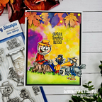 Whimsy Stamps Blessed Scarecrows Clear Stamps dp1121 grateful