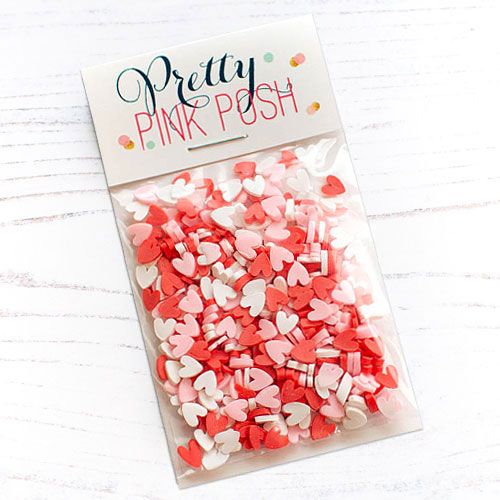 Pretty Pink Posh Valentine Hearts Clay Confetti