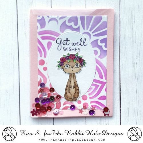 The Rabbit Hole Designs Meaningful Meerkat Clear Stamps TRH-200 get well wishes