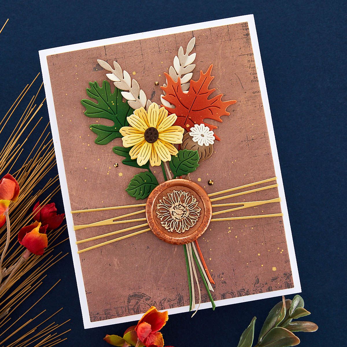 s4-1319 Spellbinders Autumn Sealed Sprigs Etched Dies flower bunch
