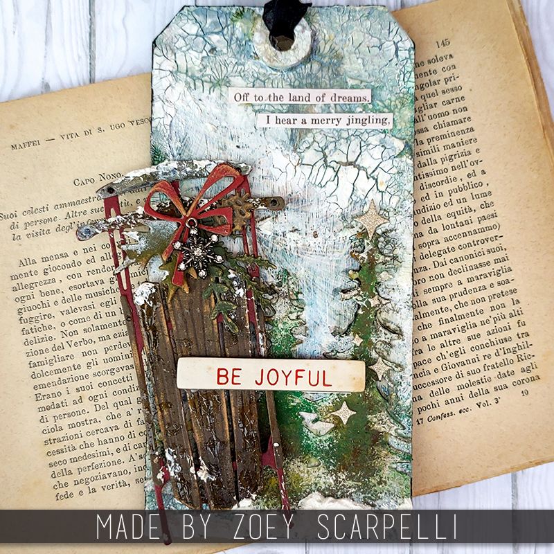 Tim Holtz Sizzix Vintage Sled Thinlits Dies 666339 be joyful