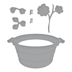 s5-615 Spellbinders Nasturtium and Galvanized Wash Bucket Etched Dies