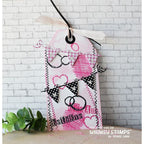 Whimsy Stamps Mixed Media Bits Clear Stamps CWSD318a tag pennants