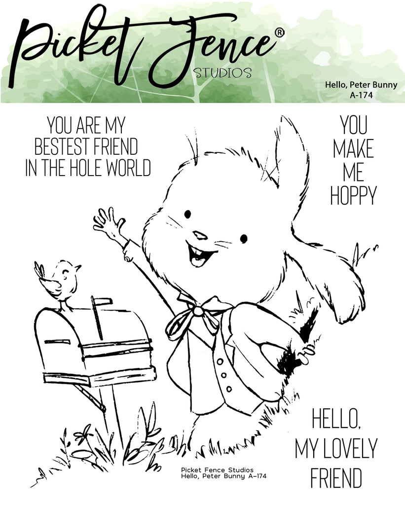 Picket Fence Studios Hello, Peter Bunny Clear Stamps a-174