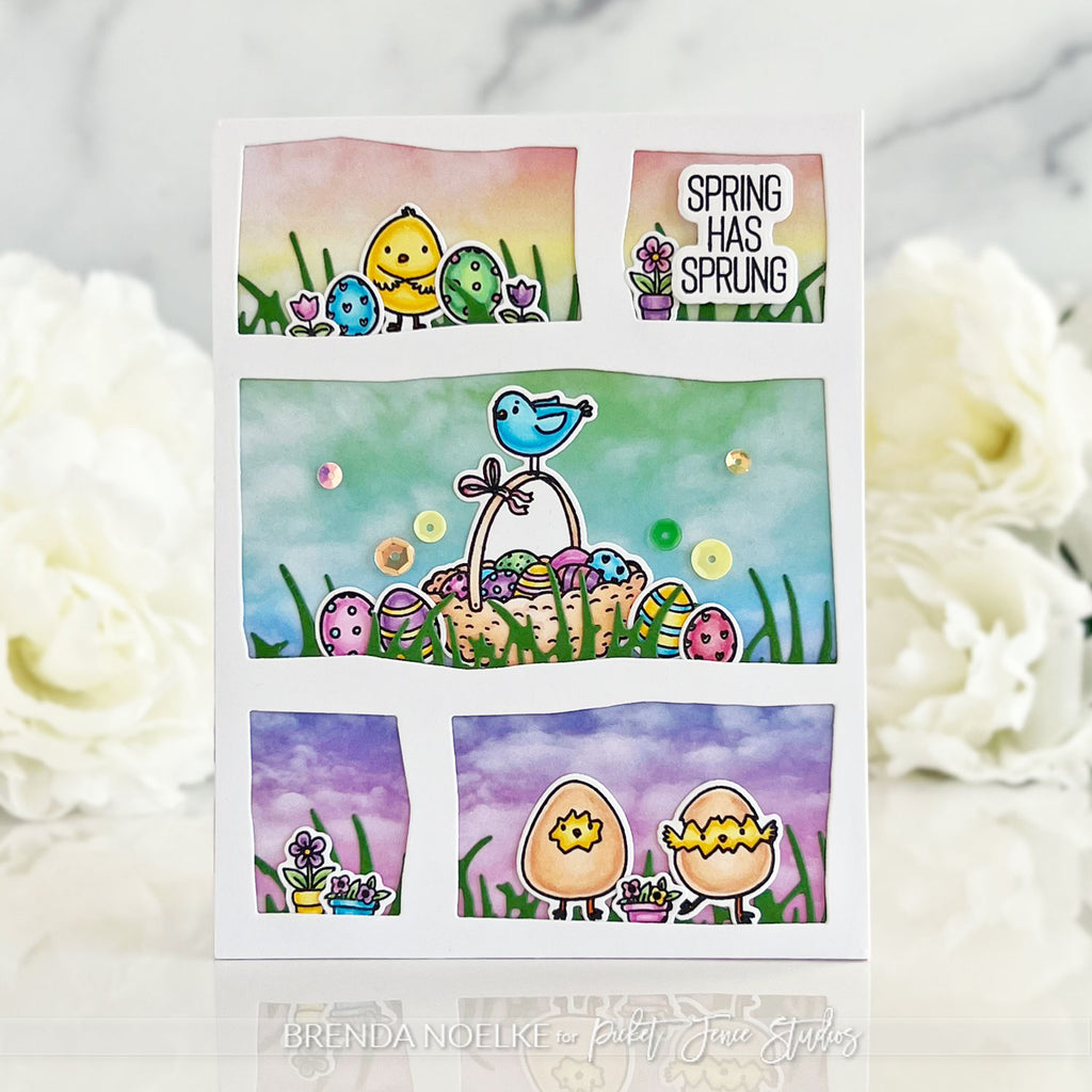 Picket Fence Studios Spring Chicks Are Back In Town Clear Stamps a-179 spring has sprung