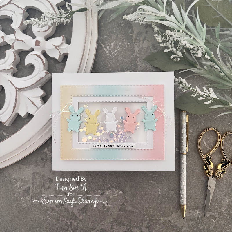 Simon Says Stamp A2 Nested Stitched Rectangles Wafer Dies 1528sd Beautiful Moments Easter Card