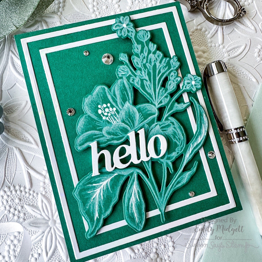 Simon Says Stamp A2 Nesting Frames Wafer Dies 1048sd Be Bold Hello Card | color-code:ALT04