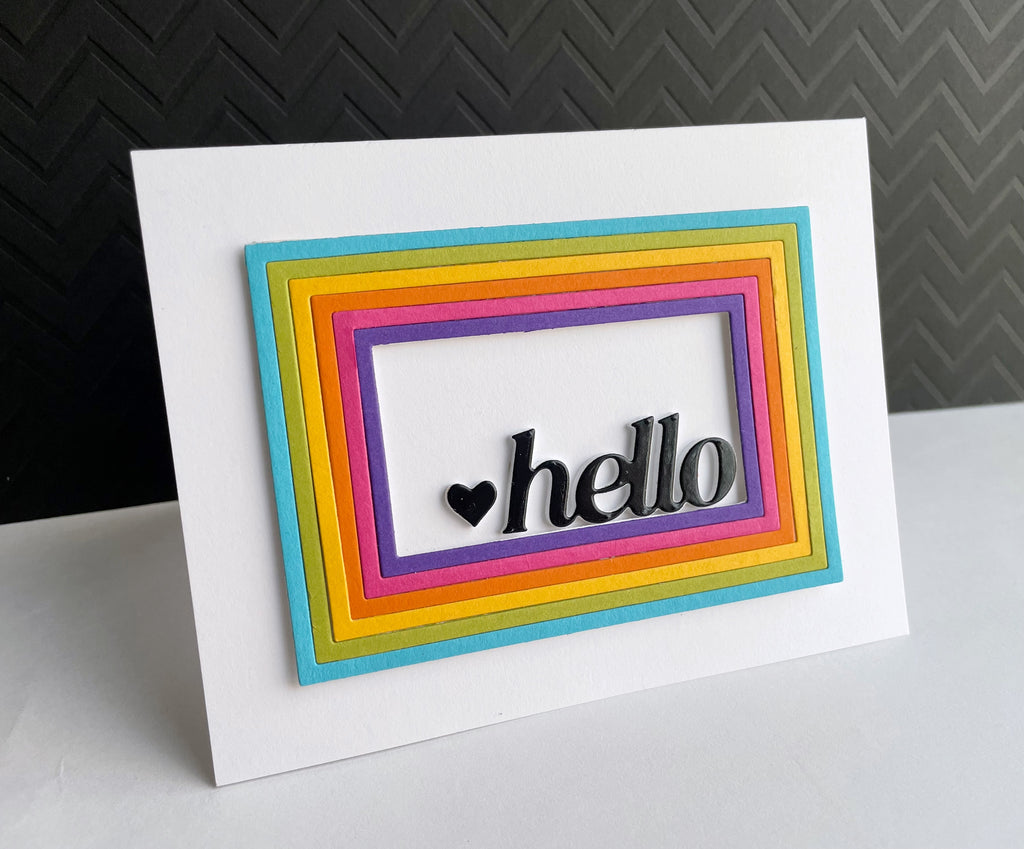 Simon Says Stamp A2 Nesting Frames Wafer Dies 1048sd Be Bold Hello Card | color-code:ALT07