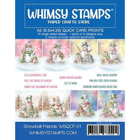 Whimsy Stamps Quick Card Fronts Snowball Friends wsqcf-01